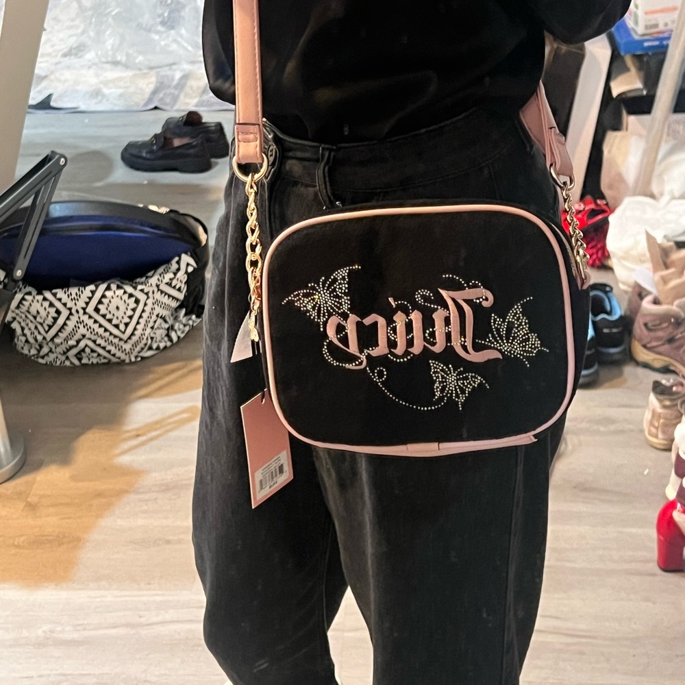 Juicy Couture Black and Pink Crossbody Bag
